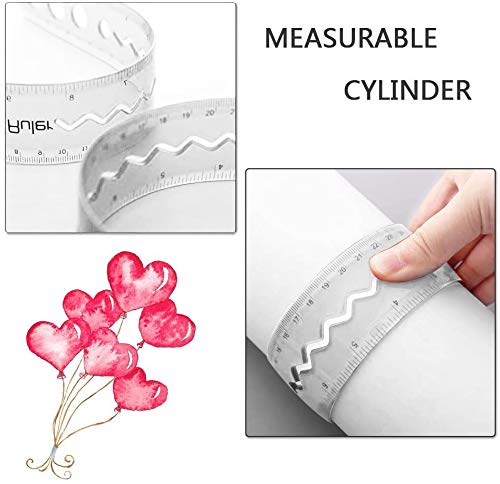 Réguas transparentes inquebráveis de 30 cm, réguas de borracha flexível dobráveis em dupla escala, r