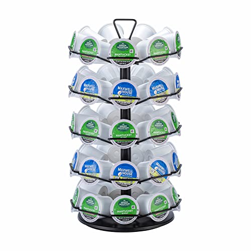 Zcdcp K Cup Holder, Keurig Coffee Pods Carousel With 360 Degree Rotation, 5 Tiers Coffee Pods Storage Carousel Holder For 45 Pods, Matte Black #TOP8
