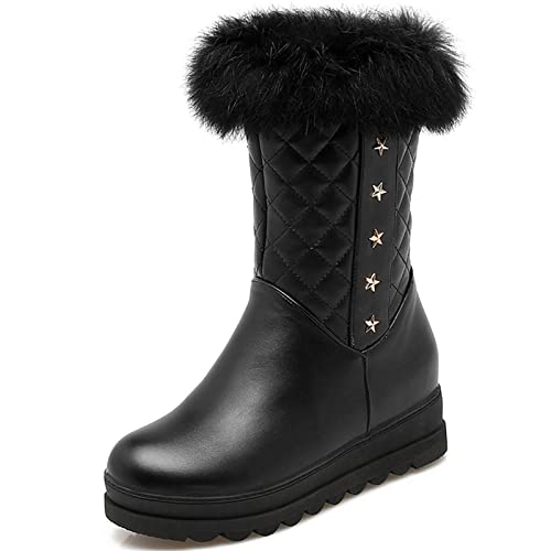 Bottes en fausse fourrure pour femmes avec semelles antidérapantes
