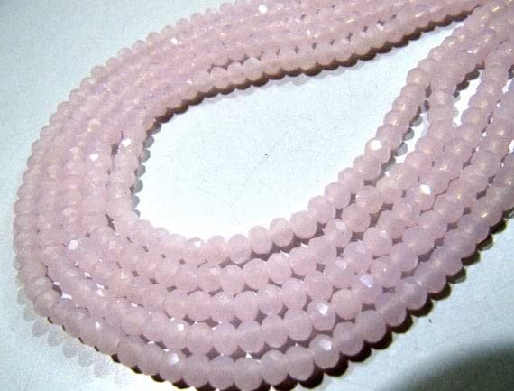Quartz rose hydro en perles rondelles facettées 3mm pour création de bijoux DIY