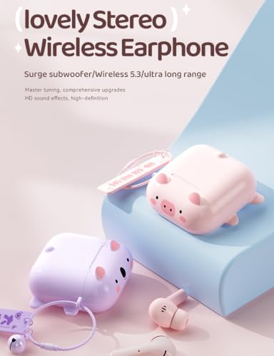 Image of Cute Kids True Wireless Earbuds Girls Ear Buds for Kids for School Earphones with Case for iPhone Android Kawaii Headphones Kid Bluetooht Earbuds for Small Ear Canals Women