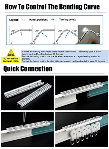 Rail de rideau blanc flexible pour corriger les murs arrondis et angles complexes