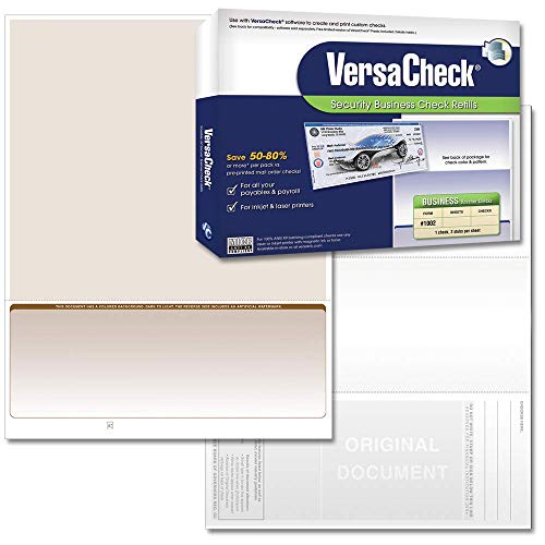 Recargas de cheques de negocios VersaCheck Formulario #1002, 3 por página, color bronceado