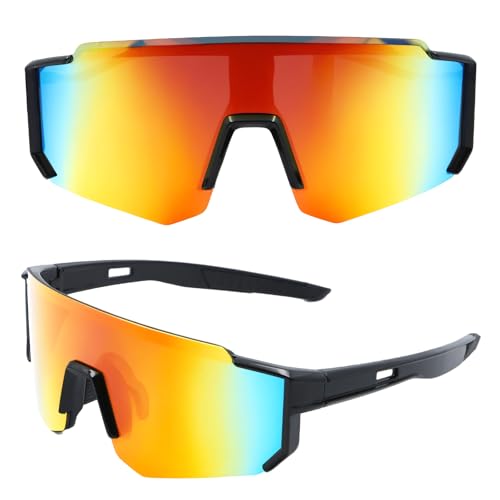 YIJUNSTORE Occhiali da Sole Sportivi da Uomo e Donna,UV400 Occhiali da Ciclismo Occhiali da Sole Polarizzati per Attività All'aria aperta Mountain Bike Ciclismo Sci