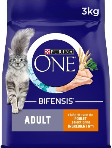 PURINA ONE | BIFENSIS | Spécial Chat Adulte Stérilisé | Renforce le système immunitaire, améliore l'équilibre du microbiome et aide à maintenir un système urinaire sain | Poulet | Sac | 3Kg