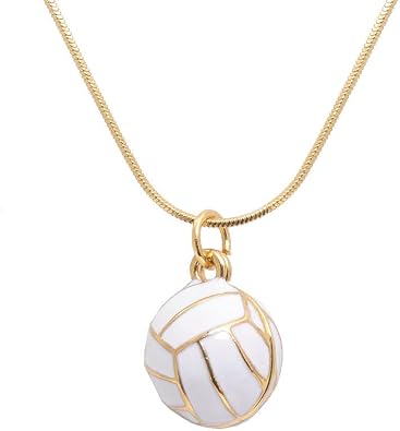 Spinningdaisy Gold Plated 3D Volleyball Necklace