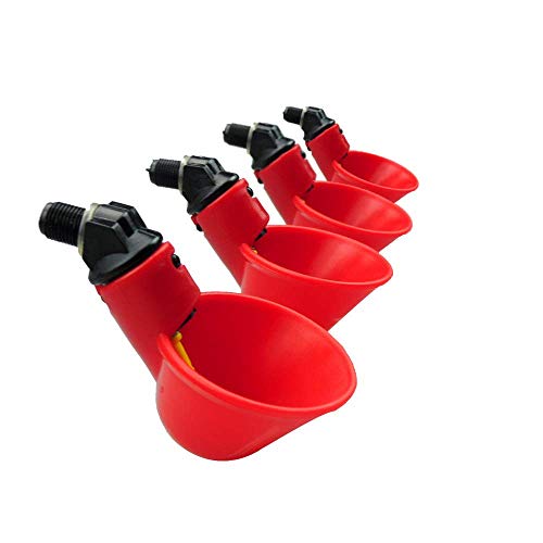 Lucky Farm 4 Pcs Chicken Water Bowls Plastic Poultry Waterer Feeder Breeding Equipment for Bird Quail Drinker