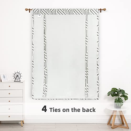 Driftaway Briony Blackout Tie Up Curtain For Kitchen Adjustable Balloon Sketch Textured Lines Printed Tie Up Roman Shades For Small Window Single Rod Pocket Window Coverings 45W X 63L Black #TOP3