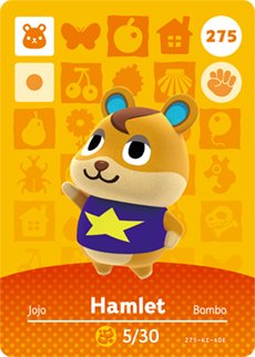 Hamlet – Nintendo Animal Crossing Happy Home Designer Amiibo Card – 275