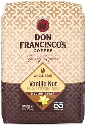 Don Francisco's Vanilla Nut Whole Bean Coffee, Medium Roast, 20 OZ Bag