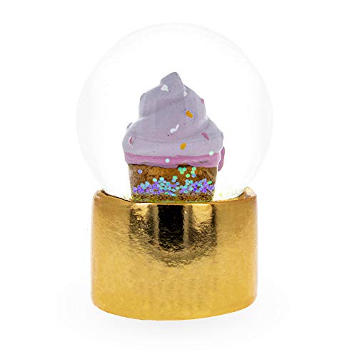 BestPysanky Golden Cupcake Mini Water Snow Globe