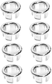 MenYiYDS 8 Pcs Overflow Ring for Sink Kitchen Bathroom Sink Hole Round Overflow Cover Drain Plug Cover for Basin Edge Overflow Insert in Hole Replacement Parts