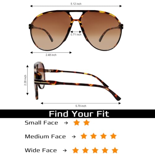 Image of GUVIVI Retro Aviator Sunglasses for Women Men Oversized Lightweight Glasses