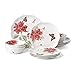 Lenox Motyl łąka Boże Narodzenie Poinsettia 12-częściowy zestaw zastawy stołowej