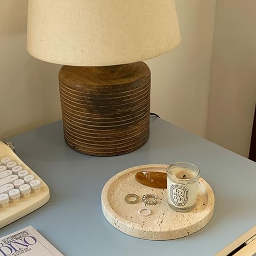 Real Travertine Jewelry Ring Dish, 6 Inch Round Vanity Tray - Marble Trinket Decorative Tray, Catch All for Perfume, Candle, Small Things (Beige) by Samchilderlan - Image 7