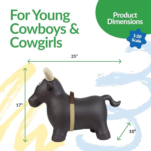 Big Country Toys Lil’ Bucker Bull Kids Toys - Rodeo Ride On Toys for 18 Months to 3+ Years - Bouncy Animals for Toddlers - Inflatable Kids Hopper Toy with Hand Pump