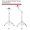 Sunydog Cymbal Stand Straight & Cymbal Boom Stand Double Braced Legs Height & Angle Adjustable Drum-kit Cymbal Support Rack Heavy Duty Boom/Straight Combo with Rubber Feet #2