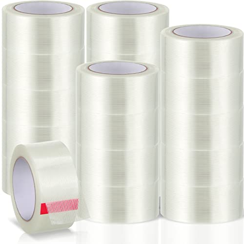 Treela 20 Pcs Strapping Tape 2 Inch X 60 Yards 5.9 Mil Fiberglass Filament Tape Reinforced Packing Tape Heavy Duty Transparent Shipping Tape For Sealing Binding Fixing #TOP9
