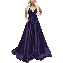 Satin Ball Gown Prom Dresses for Women with Pocket A Line Long Wedding Guest Dresses Evening Gown