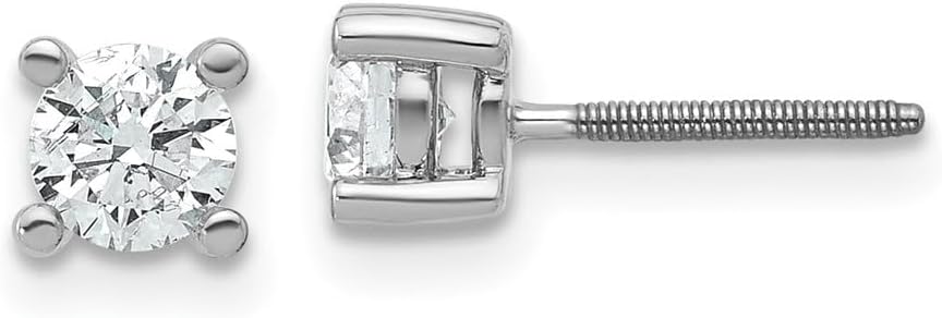 Diamond2Deal 14k Gold Lab Grown Diamond Heavyweight Stud Earrings VS/SI, G Screwback (Len-0.24 In, Wid-0.24 In)