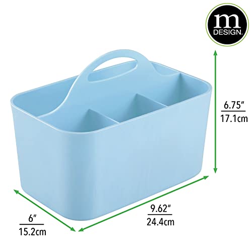 mDesign Contenitore portaoggetti – Per materiale creativo e cancelleria – Capiente organizer scrivania per pastelli, pennelli, matite e altri accessori – azzurro