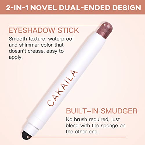 Lokfar Cream Eye-Shadow Stick, Waterproof Cream Eyeshadow Pen Rotatable Creamy Eye Shadow Pencil Crayon, Matte And Shimmer Eyeshadow Makeup Stick With Sponge Smudger (09# Violet Shimmer) #TOP6