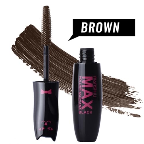 Mascara Volume Mascara Brown-Volumising and Lengthening Long-lasting Smooth Waterproof Smudge-proof Conditioning Lashes, Long False Lash Effect Mascara Volumising Fragrance Free Eye Makeup - Image 4