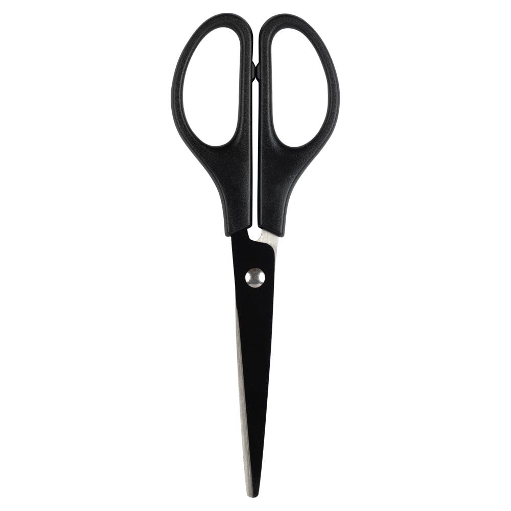 JAM PAPER Arts & Crafts Scissors - 6 3/4 Inch - Black - Ergonomic Handle & Stainless Steel Pointed Tip Blades - Sold Individually