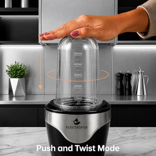 Image of Electrofox ActiveBlend 2 Jar Pro Nutri Blender 750 W Juicer Mixer Grinder For Smoothies, Juice and Protein Shake (2 Jar Active Blend Nutri | 2 Jars | Silver) 4 Years Warranty