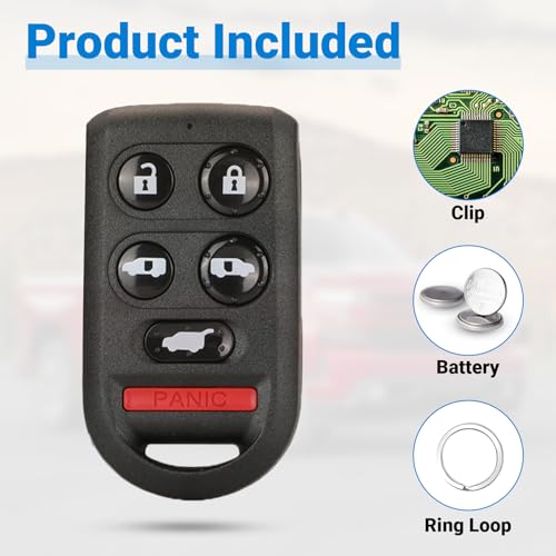 Key Fob Keyless Entry Remote Control Compatible with 2005 2006 2007 2009 2009 2010 Honda Odyssey Car Key Replacement for OUCG8D-399H-A 72147-SHJ-A61 (6 Button), 1 Pack by Lehicriar - Image 7
