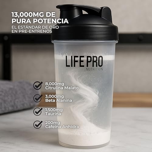 Pre Entreno Life Pro Elektro 400g - Pre Workout Potente con Citrulina Malato 8000mg, Beta Alanina 3000mg, Taurina 1500mg y Cafeína 200mg, Preentreno para Energía, Bombeo y Rendimiento | Sabor Lollipop - imagen 2