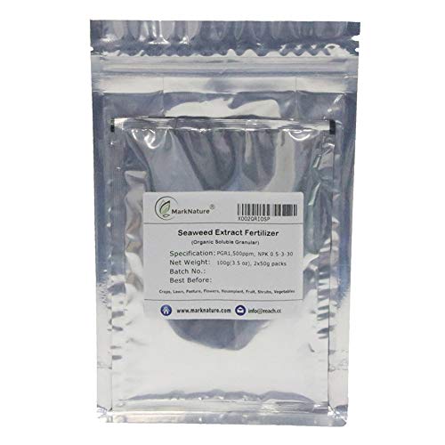 MarkNature Seaweed Extract Fertilizer,Organic Soluble Granular,100g (2x50g Packs),3.5 oz