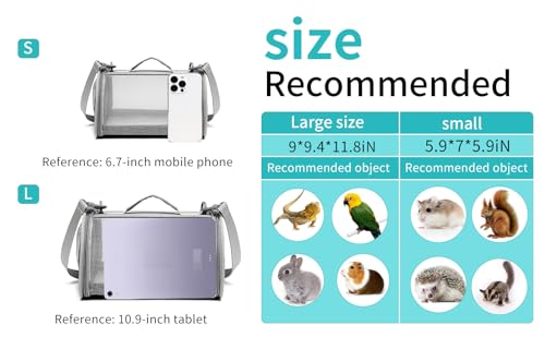 Ioview Guinea Pig Carrier Travel Small Animal Carrier Bag Lizard Bird Rabbit Carrier Cage Squirrel Breathable Bag Portable Travel Hamster Small Pet Hangbag  thumb #5
