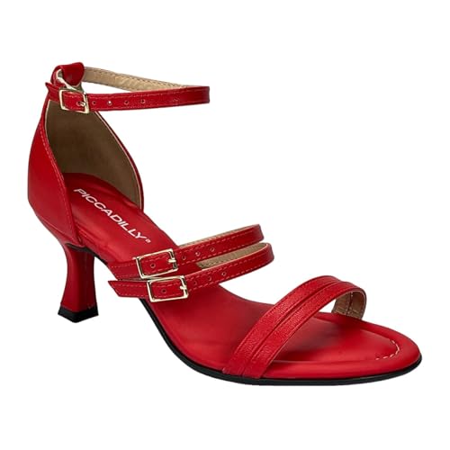 Sandália Piccadilly Andreia Salto Alto 712008 Vermelho
