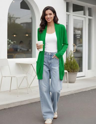 Image of GRACE KARIN Long Cardigan for Women Lightweight Open Front with Pockets | Oversized Cardigan Sweaters for Women, Soft Knit, Casual Fall Clothes, Layering Piece for Fall, Winter & Office Wear