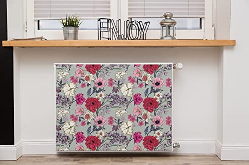 Cache-radiateur moche solution rapide avec cet aimant de chauffage 80x60 cm fleur - 3