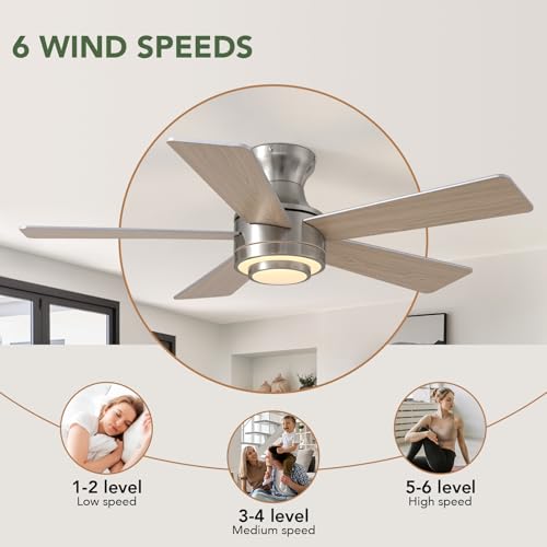 Ventilateur de plafond télécommande et application, flux d'air réversible - 6