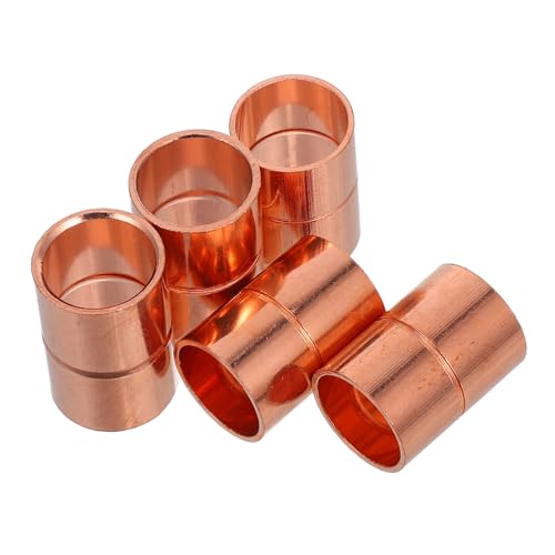 PRETYZOOM 5pcs Copper Pipe Joint Straight Coupling Fittings Hvac Fittings Reed Saver Coupling Stop Brazing Rod Industrial Accessories Crimping Tool