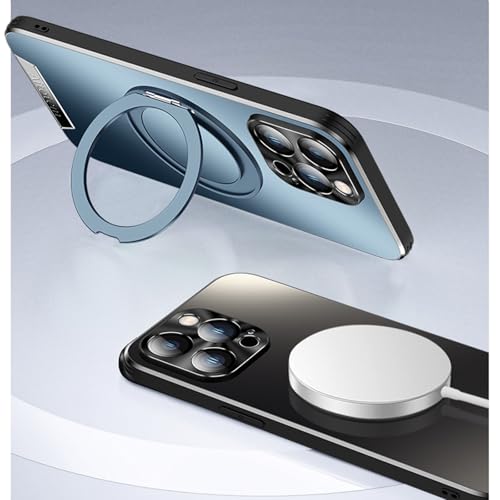 Coque magnétique iPhone 16 Plus bleu anti-choc avec bouclier d'objectif rigide