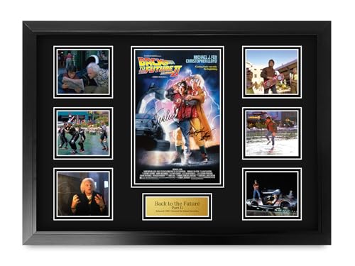 HWC Trading Back to the Future Part 2 Gifts Printed Signed Autograph Picture for Movie Memorabilia Fans - A2 Framed