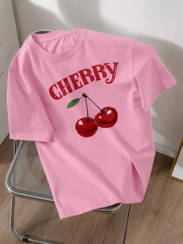 Image of Jawdrobe Cotton Blend Oversized Fit Half Sleeve Printed Round Neck T-Shirt for Women