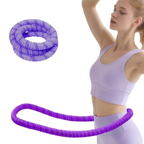 静音設計 フラフープ ソフトタイプ 折りたたみ可能 肌挟まない安全設計 1.5kg ダイエット 脂肪燃焼 筋トレ くびれ作り 室内 屋外用 男女兼用 (イエロー)