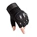 Mezzo Dito Guanti Uomini Donne Nocche Dure Guanti Senza Dita Antiscivolo per Sport All'aperto Ciclismo Caccia Escursioni Corsa Arrampicata Campeggio Moto,Nero,L