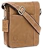 J. Wilson London 100% Pure Genuine Real Vintage Hunter Leather Handmade Mens Leather Flapover Everyday Cross Body Shoulder Work Messenger Bag (Distress Oiled Tan) #1