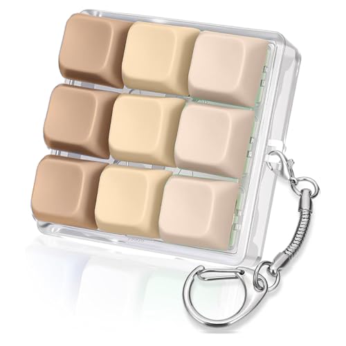 Image of 9 in 1 Keyboard Fidget Toy, Keyboard Fidget Keychain Anti-Stress Keyboard Decompression Button Finger Clicker Toys Stress Relief Fidget Gifts (Brown)