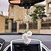 YIDEXIN Bling Car Accessories for Women and Men - White Heart and Pink Fuzzy Drops Bling Rinestones Diamond Car Rear View Mirror Charms, Lucky Hanging Accessories