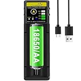 18650 Battery Charger AA AAA Fast Charger for 3.7V Lithium ion 18650 18500 14500 21700 17500 16340 26650 20700 and 1.2V LiFePO4 Ni-MH/Ni-Cd AA AAA C Batteries(no Batterie)