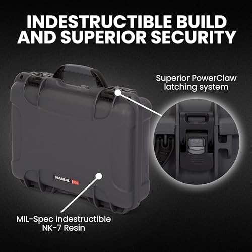 Image of NANUK 910 Hard Case with Customizable Cubed Foam, IP67 Waterproof, Dustproof and Impact Resistant, 14.3 inch x 11.1 inch x 4.7 inch, Rugged Construction for Ultimate Protection, Made in Canada - Graphite