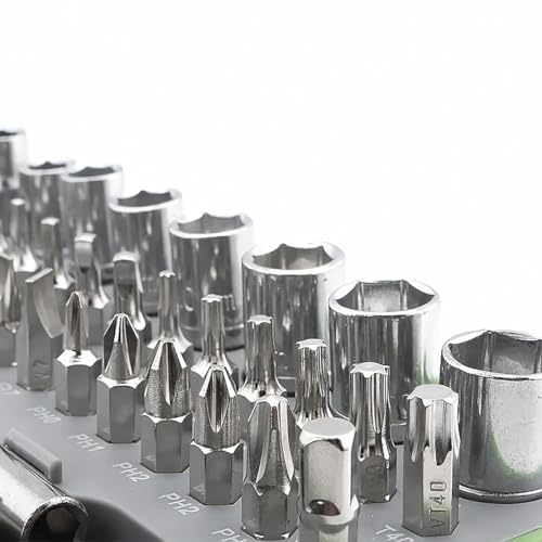 Image of GLUN Mini Screwdriver Set, 41 Piece Screwdriver Bit Chrome Finish with Casing, Alloy Steel Professional Screw Driver Bits Magnetic Tip Mini Screwdriver Kit