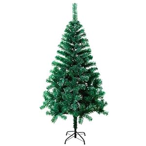 UISEBRT Kunstkerstboom 210cm – Groene PVC kerstboom Decoratieve boom met metalen standaard voor de kerstdecoratie (Groen…